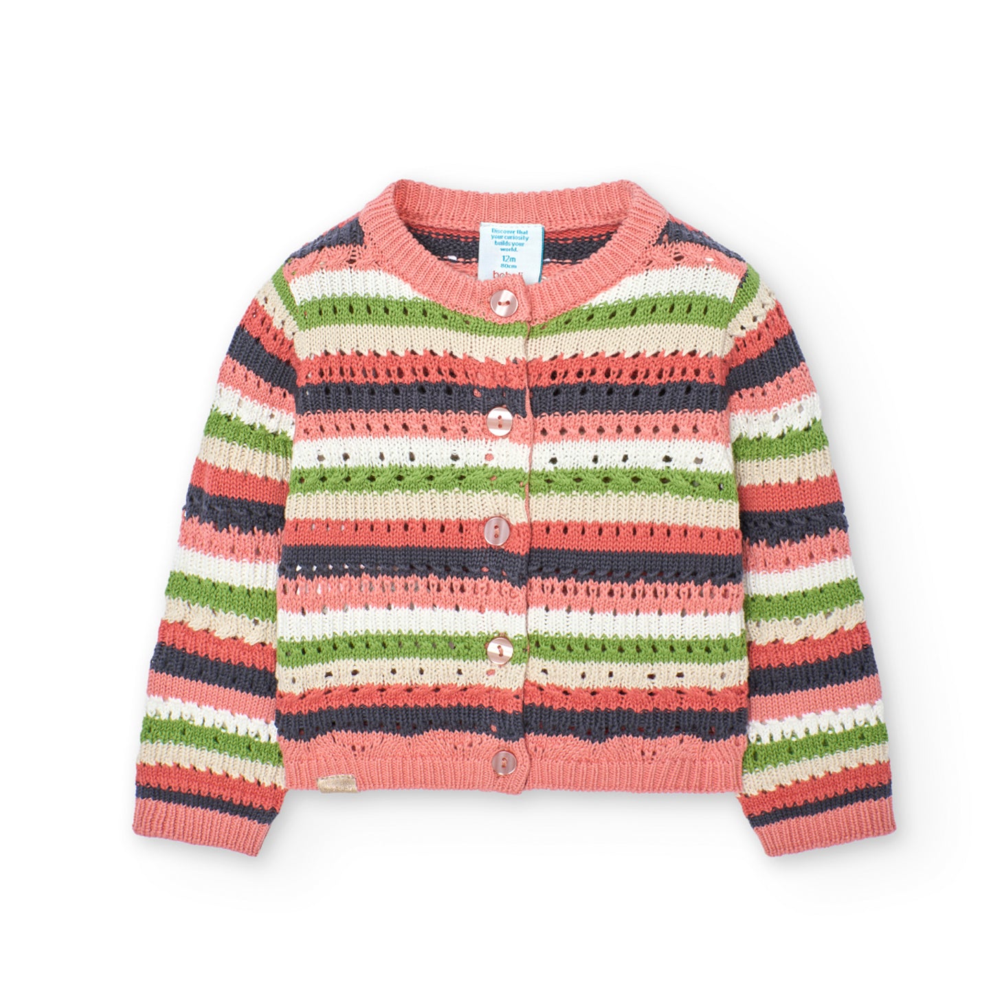 Boboli Girls Knitwear Jacket In Peach