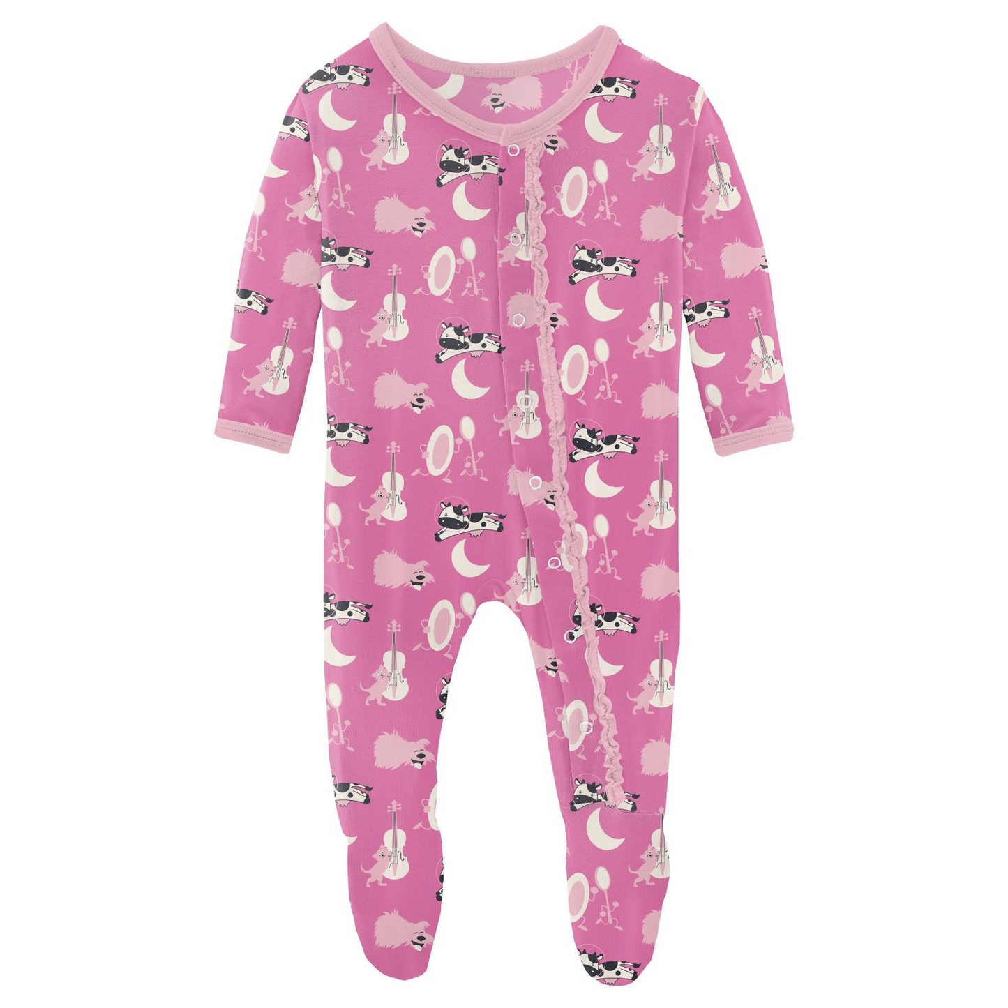 Kickee Pants Print Muffin Ruffle Footie W Snap In Tulip