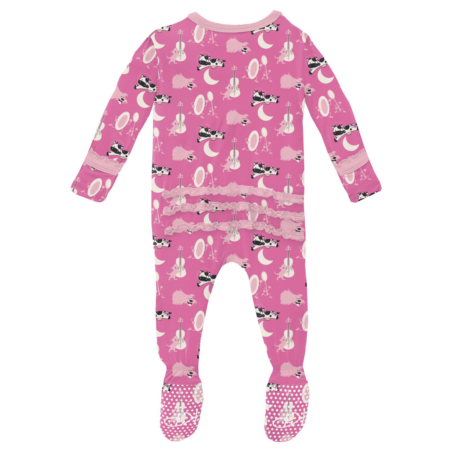 Kickee Pants Print Muffin Ruffle Footie W Snap In Tulip