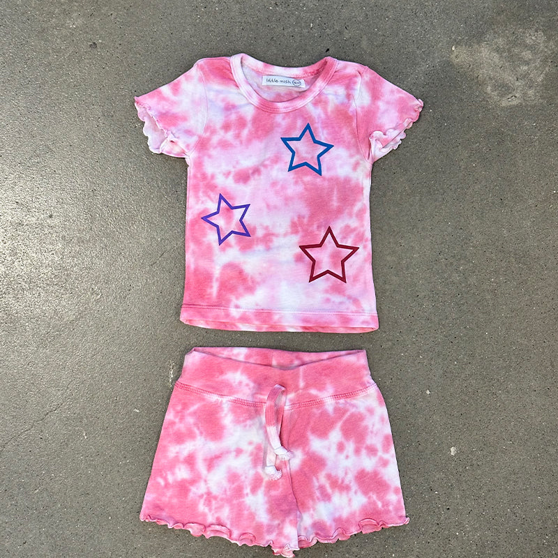 Little Mish Sophie Tie Dye Tee & Shorts