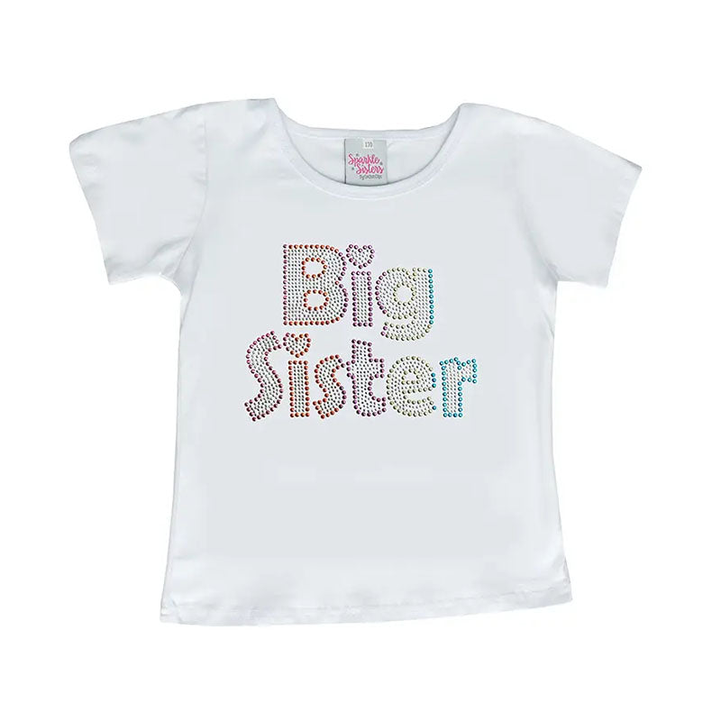 Sparkle Sisters Beaded Big Sister Short Sleeve Tee