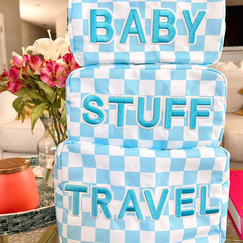 KenzKustomz Blue Checkered Bag TRAVEL