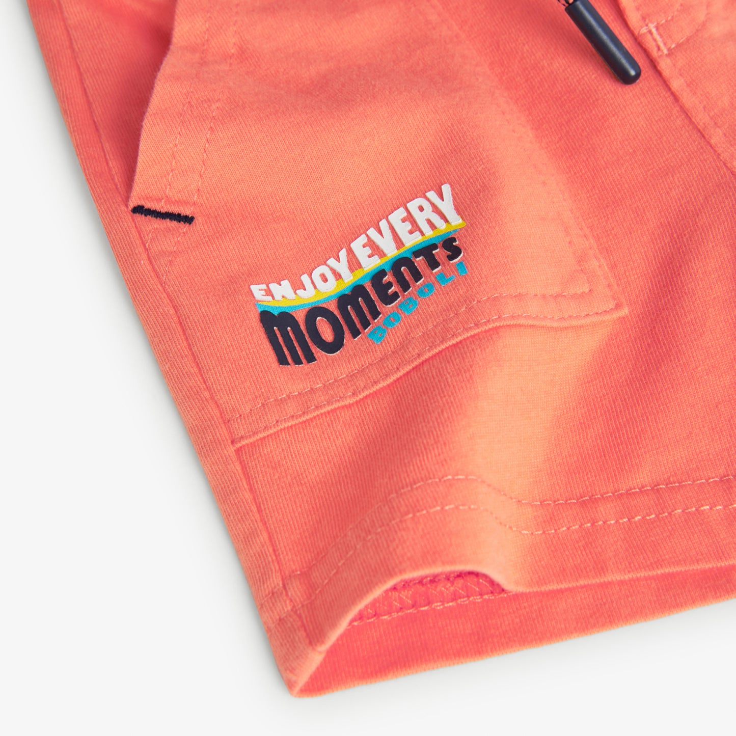 Boboli Boys Knit Bermuda Shorts In Papaya