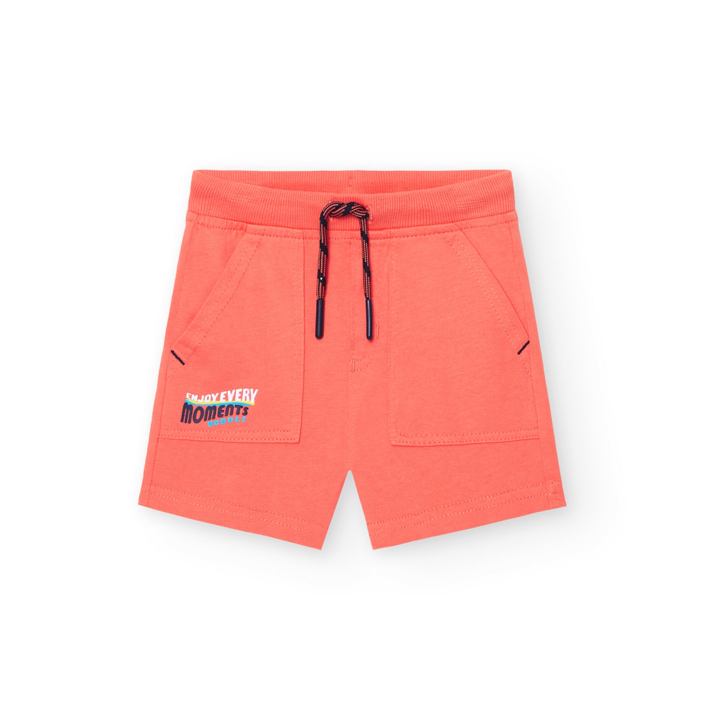 Boboli Boys Knit Bermuda Shorts In Papaya