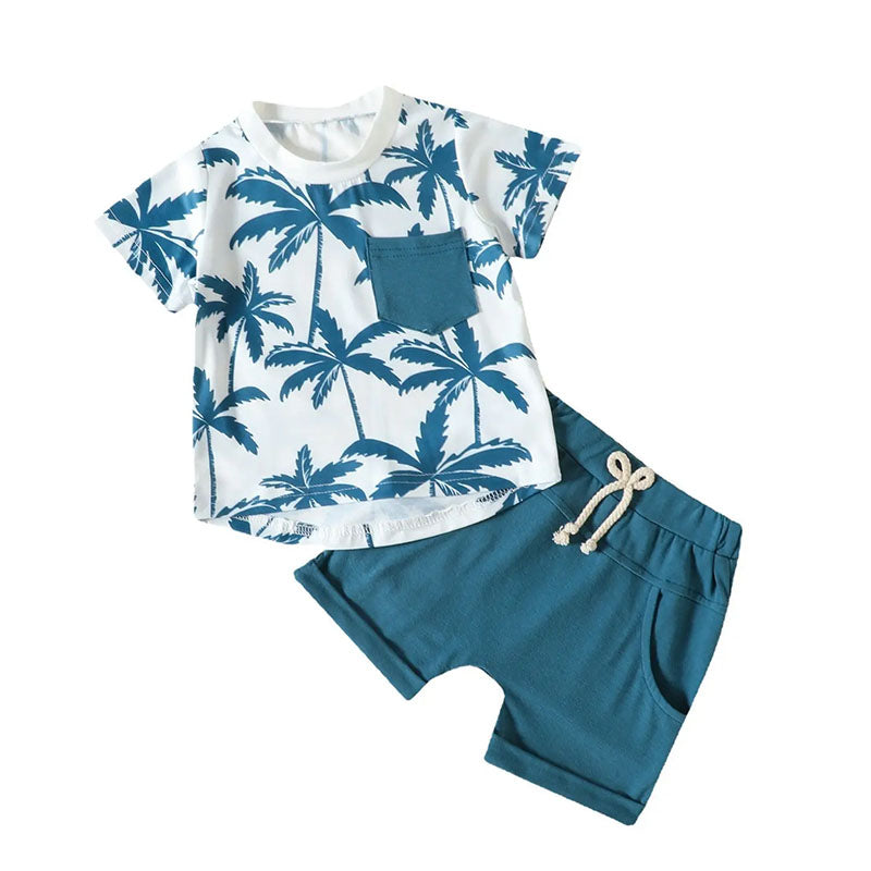summer clothes for infants Little Chic Boutique Baby Boys Beach Set Tropical – Two The Moon