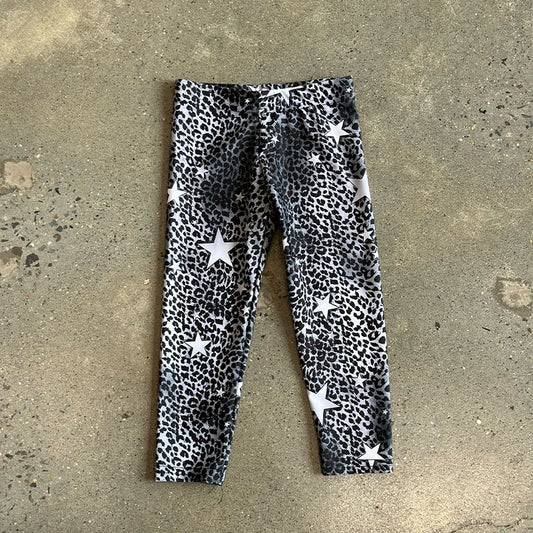 Dori Creations Black & White Star Lamé Leggings