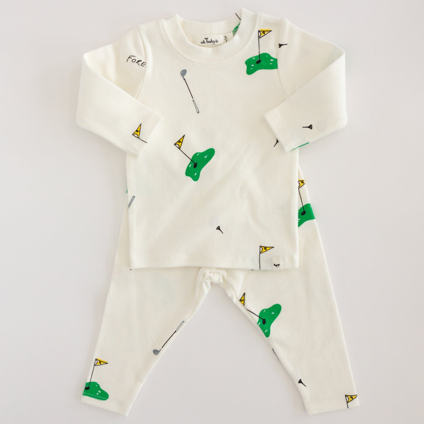 Oh Baby Golf Print 2PC Set