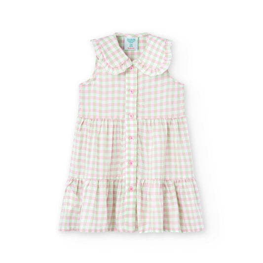 Boboli Girls Viscose Dress In Checks