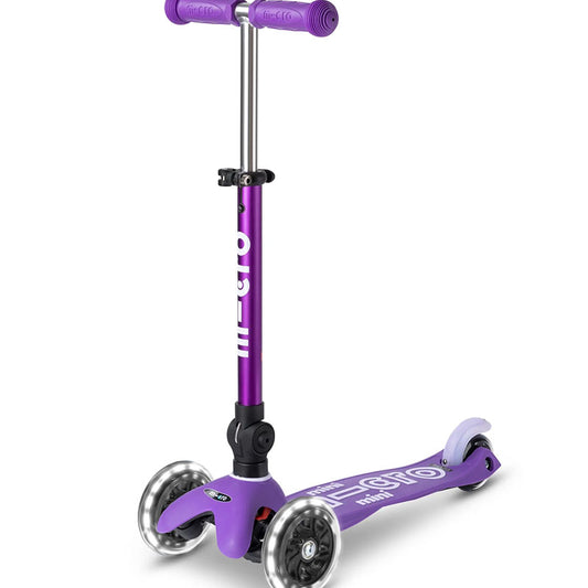 Micro Kickboard Mini Foldable LED Scooter Purple