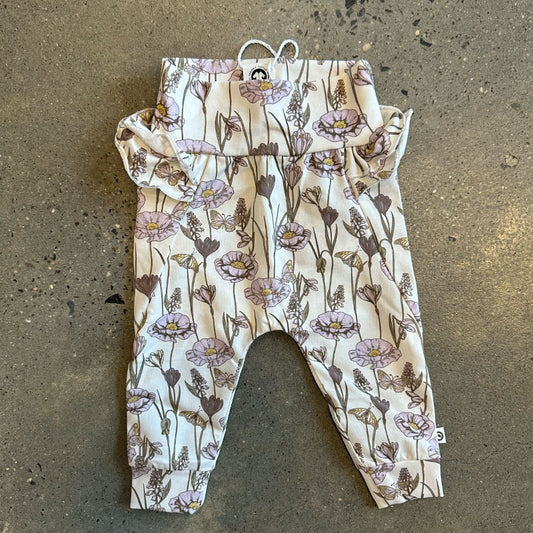 Green Cotton Group Crocus Frill Pants With Floral Balsam Cream