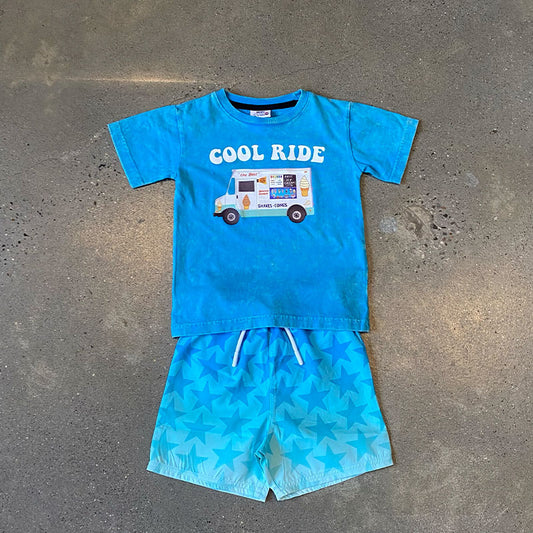 Mish Kids Cool Ride Enzyme Tee In Blue