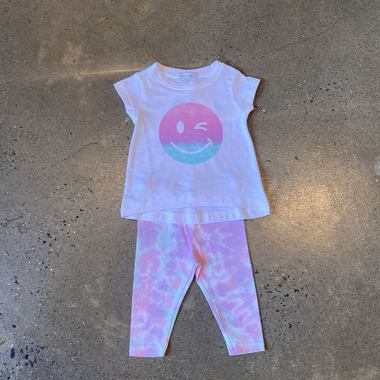 Little Mish Peace Out Smiley Tee & Legging Set