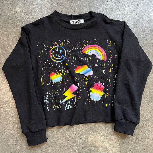 Rock Candy Rainbow Icon Splatter Sweatshirt