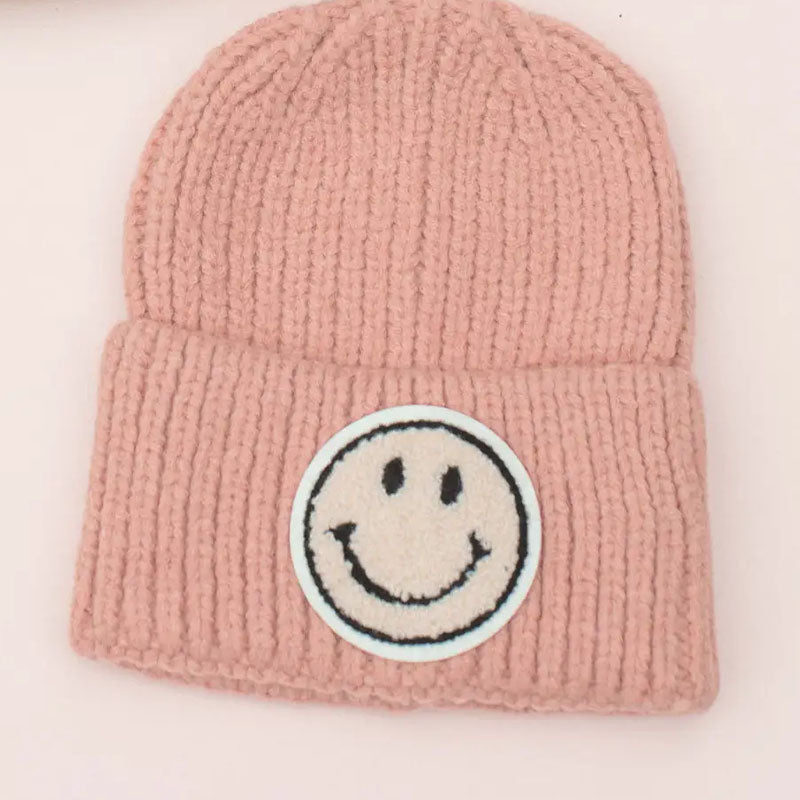 Two the Moon Smile Knit Beanie In Blush