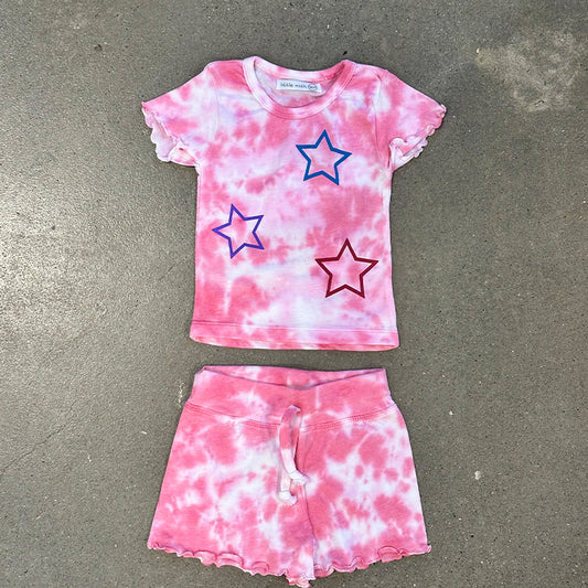 Little Mish Sophie Tie Dye Tee & Shorts