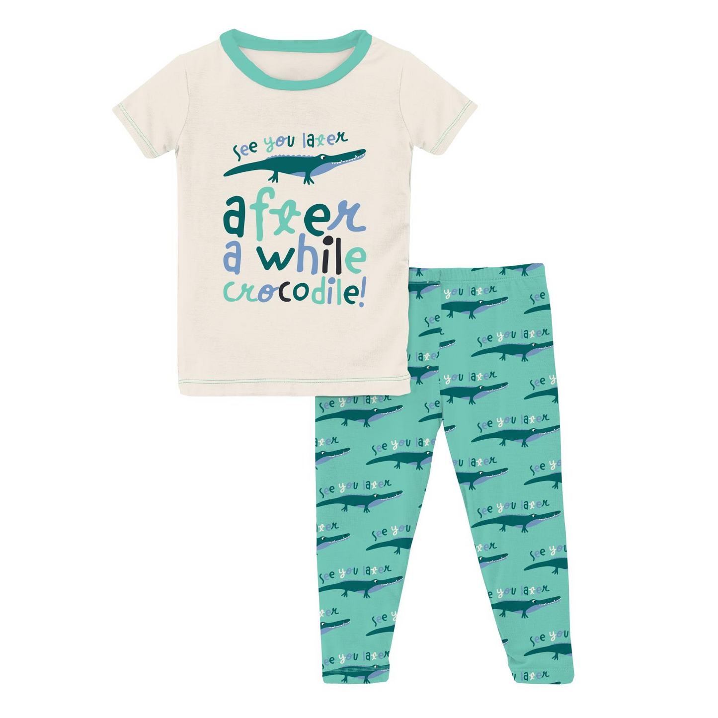 KicKee Pants Short Sleeve Graphic Tee Pajama Set