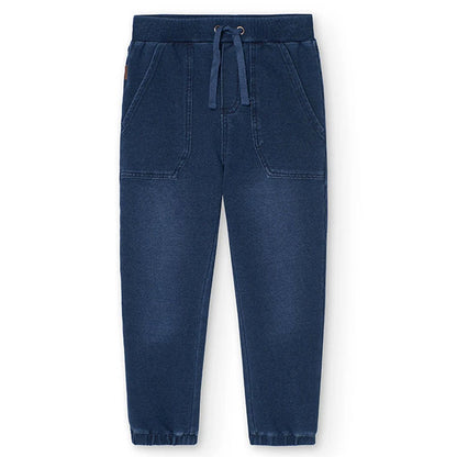 Boboli Denim Fleece Trousers - Blue