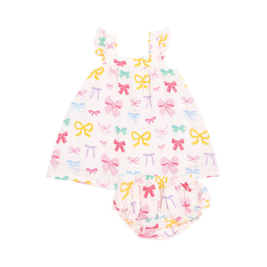 Angel Dear Colorful Bows Sundress & Diaper Cover