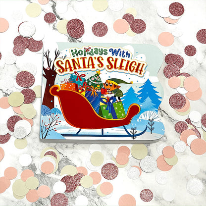 Little Hippo Books Holidays With Santa's Sleigh Sensory Holiday Board Book