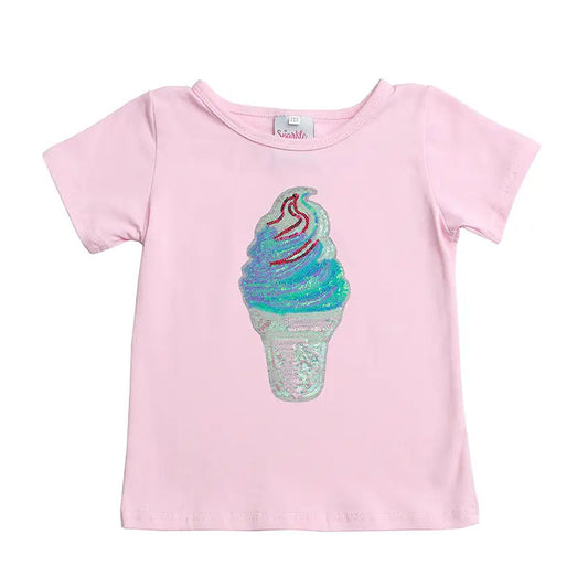 Sparkle Sisters Sequin Swirl Cone Short Sleeve