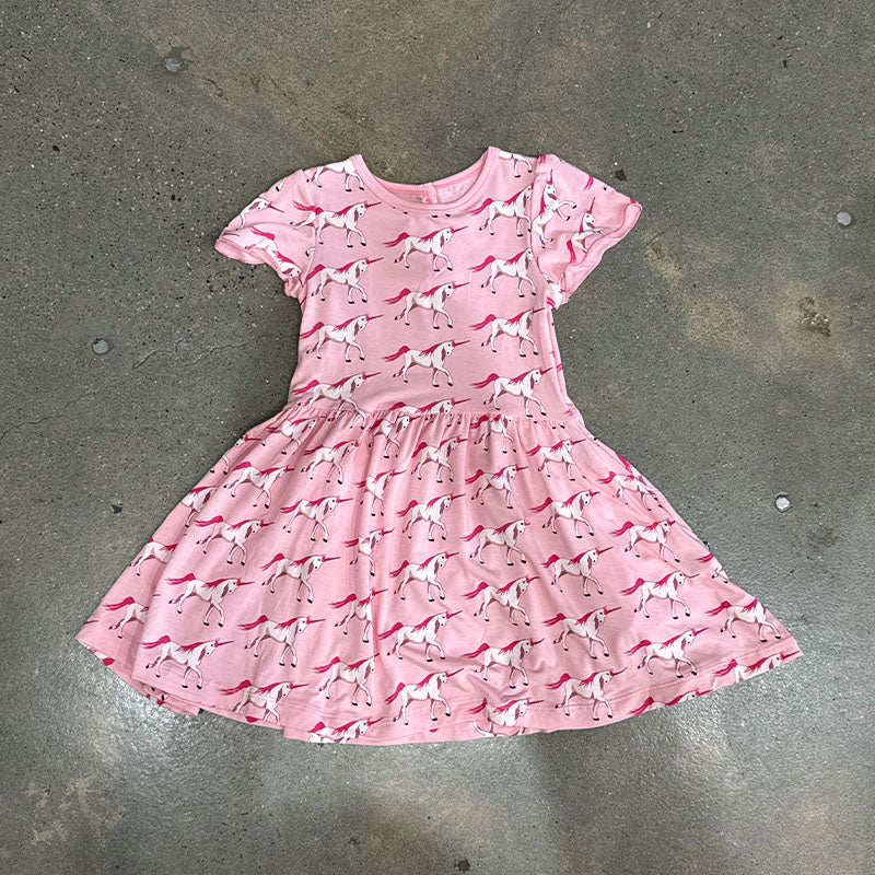 Kickee Pants Twirl Dress W/ Pockets In Cake Pop Unicorn