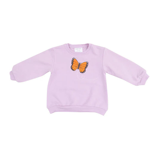 Angel Dear Oversize Sweatshirt with Monarch Butterflies & Milkweed Appliqué
