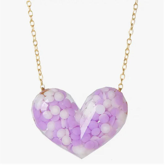 Bottleblond Jewels Purple Dotty Heart Necklace