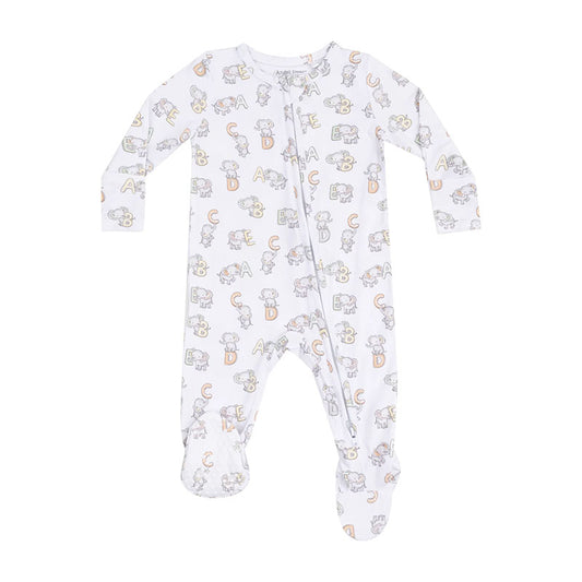 Angel Dear Vintage Elephant ABC 2 Way Zipper Footie